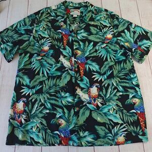 Vintage Paradise Found parrot jungle Hawaiian shirt sz 2XL